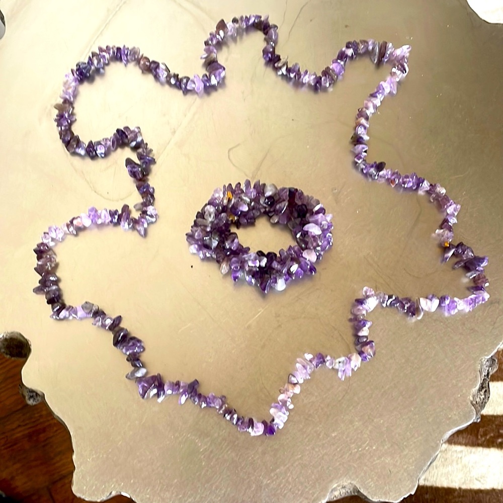 Amethyst bracelet and necklace set